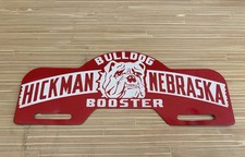 Hickman Nebraska Bulldog Norris Booster Red License Plate Topper Frame