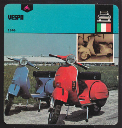1946-1978 VESPA Italy Scooter Motorcycle PICTURE CARD - Afbeelding 1 van 1
