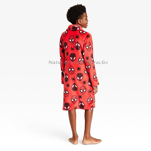 Spiderman Robe Size 4-14 Boys Bathrobe Pajamas or Swimsuit Cover Up L Marvel NWT - Picture 2 of 3