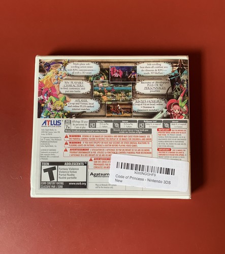 CODE OF PRINCESS Nintendo 3DS (ATLUS, 2012) US VERSION Y-FOLD FACTORY SEALED - Picture 3 of 11