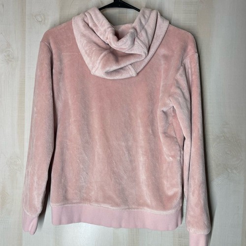 Athleta girl pink velour hooded long sleeve sweatshirt, size XL 14 - Picture 3 of 10