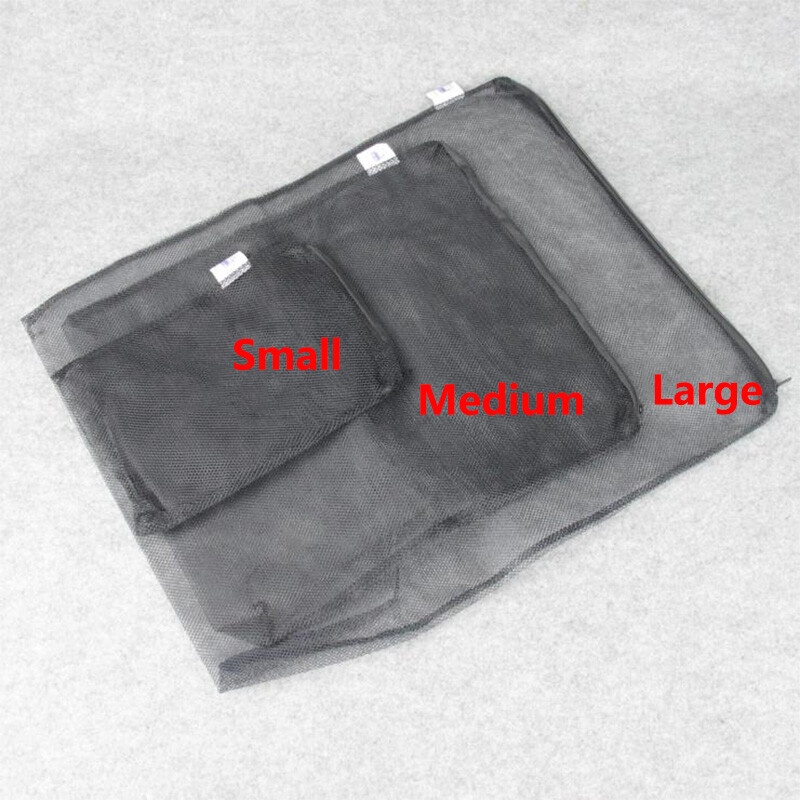 Aquarium Media Filter Bag Fish Tank Mesh Zip Up Bags Zipper Net Pond Pump Black eBay