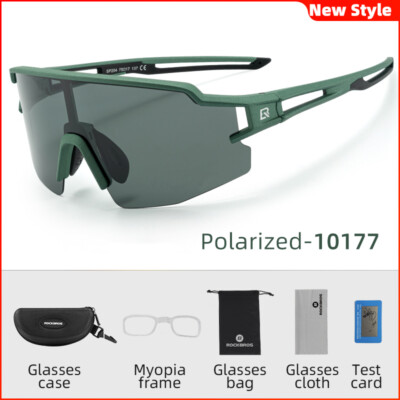 ROCKBROS Mens Cycling Sunglasses Polarized Half Frame Glasses UV400 Goggles