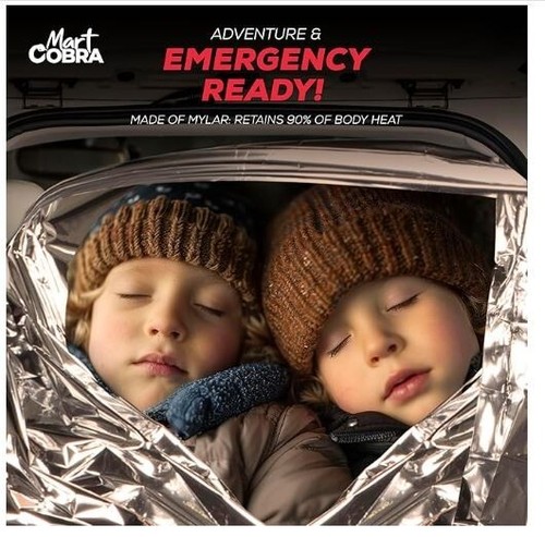 4 PACK • Emergency Solar Blanket Survival Safety Insulating Mylar Thermal Heat - Bild 5 von 6