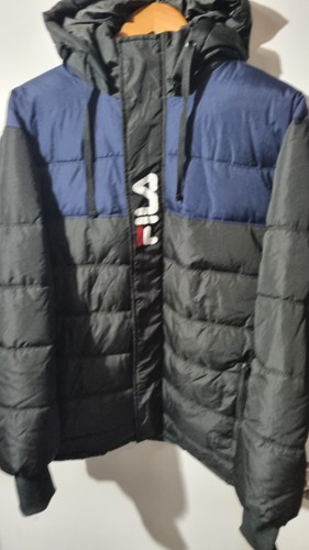 FILA Mens Castilo Puffer Jacket Black/Navy - Size Large BNWT - Picture 3 of 19