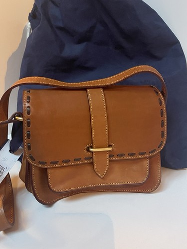 NEW Dooney Bourke Natural Florentine Leather Binocular Saddle Crossbody Bag