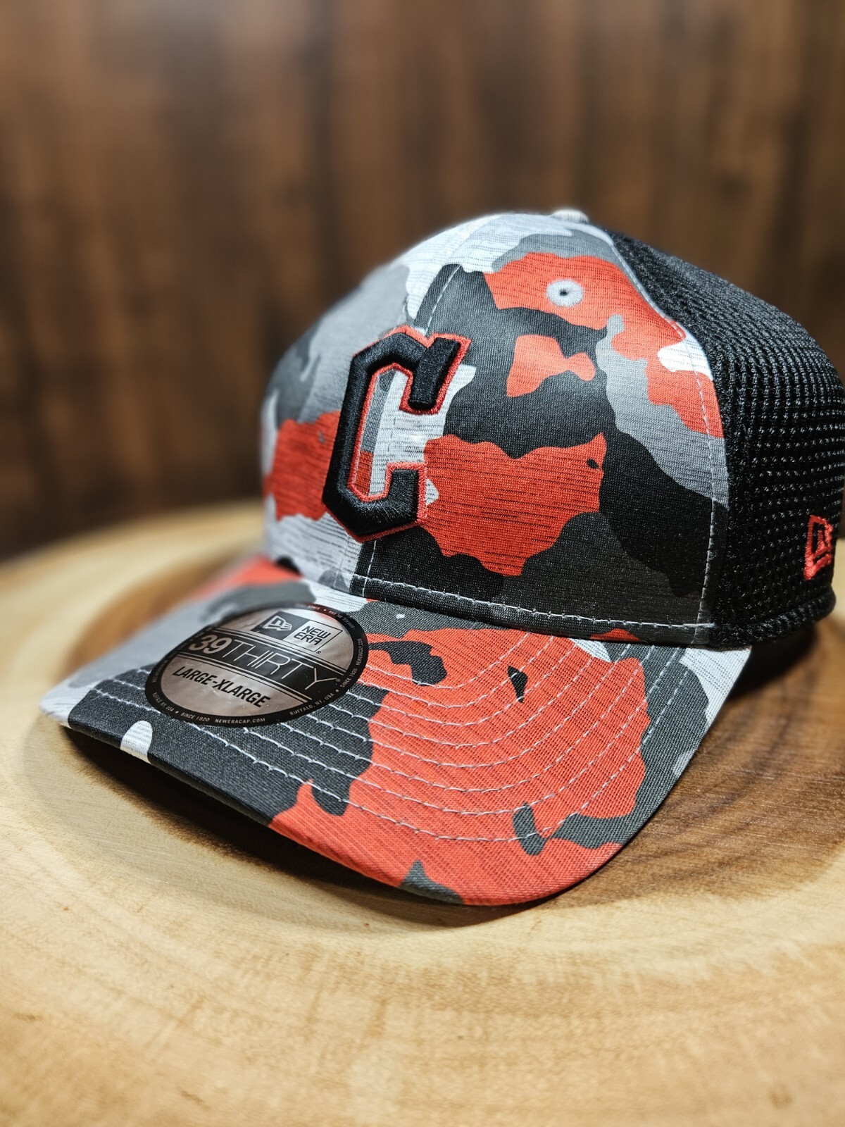 Cleveland Guardians Camo New Era 39Thirty Stretchfit Hat Cap Size L/XL MLB