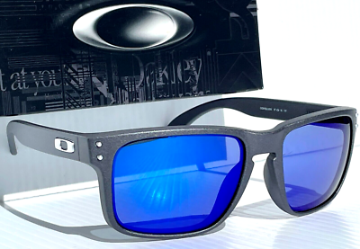NEW Oakley HOLBROOK Steel Grey POLARIZED Galaxy Blue Lens Sunglass