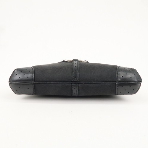 Authentic GUCCI Interlocking G Canvas Leather Handbag Black 114873 Used F/S - Picture 17 of 24