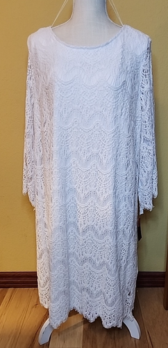 White Lace Dress 18W RN Studio Modest Bridal Lined MSRP $89 NWT Wedding LS - Picture 2 of 16