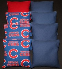 8 CORNHOLE BEANBAGS made w CHICAGO CUBS Fabric ACA Reg Bags, Top Quality