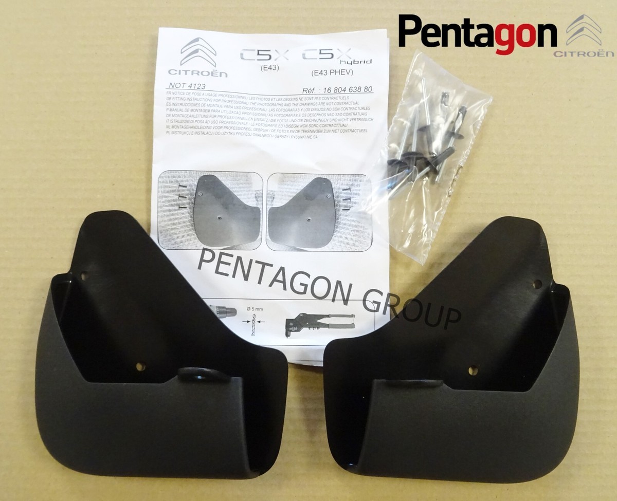 New Genuine Citroen C5 X Set Of 2 Front Mudflaps Mudguards
