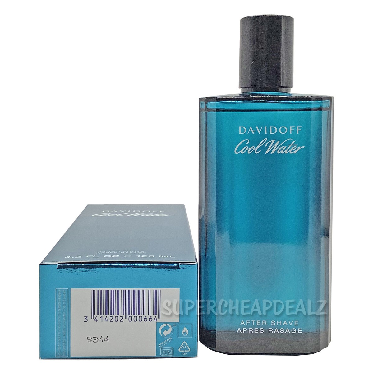 Cool Water by Davidoff for Men oz After Shave Splash NEW 100