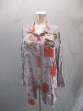 SOLITAIRE By Ravi Khosla Size 1X Womens Long Sleeve Button Up Tunic Shirt 925