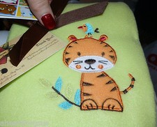 GARANIMALS BLANKET JUNGLE LION BIRD LEAVES SAFARI GREEN FLEECE SOFT SWADDLE NEW