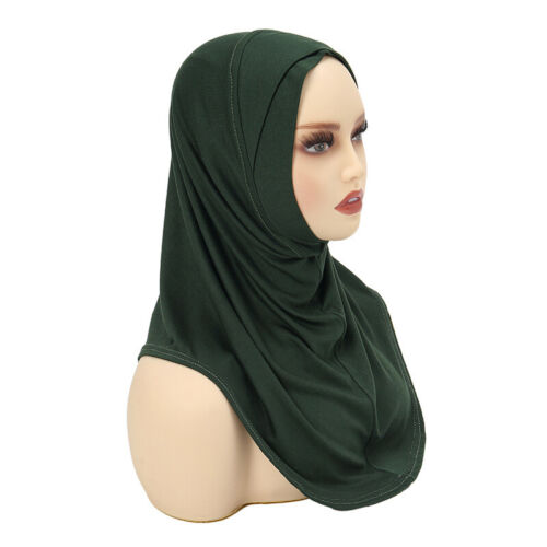 Pull On Ready Hijab Women Instant Amira Prayer Scarf Shawl Muslim Turban Stole - Picture 31 of 40