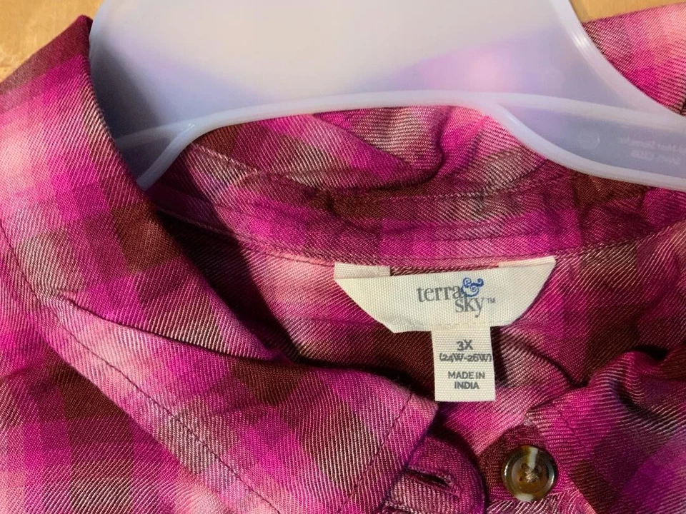 CAMISETA DE FRANELA A CUADROS ROJO OSCURO/BORGOÑA TALLA 3X Foto 4 de 4