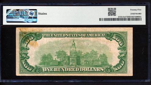 Fr.2153-Em* 1934A $100 RICHMOND MULE ***STAR*** LOW SERIAL 9336* PMG 25 VF RARE - Picture 2 of 2