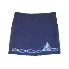 NWT CORAL BAY Petites Navy Blue w/ Sequin Anchor Skort Skirt Sz PM