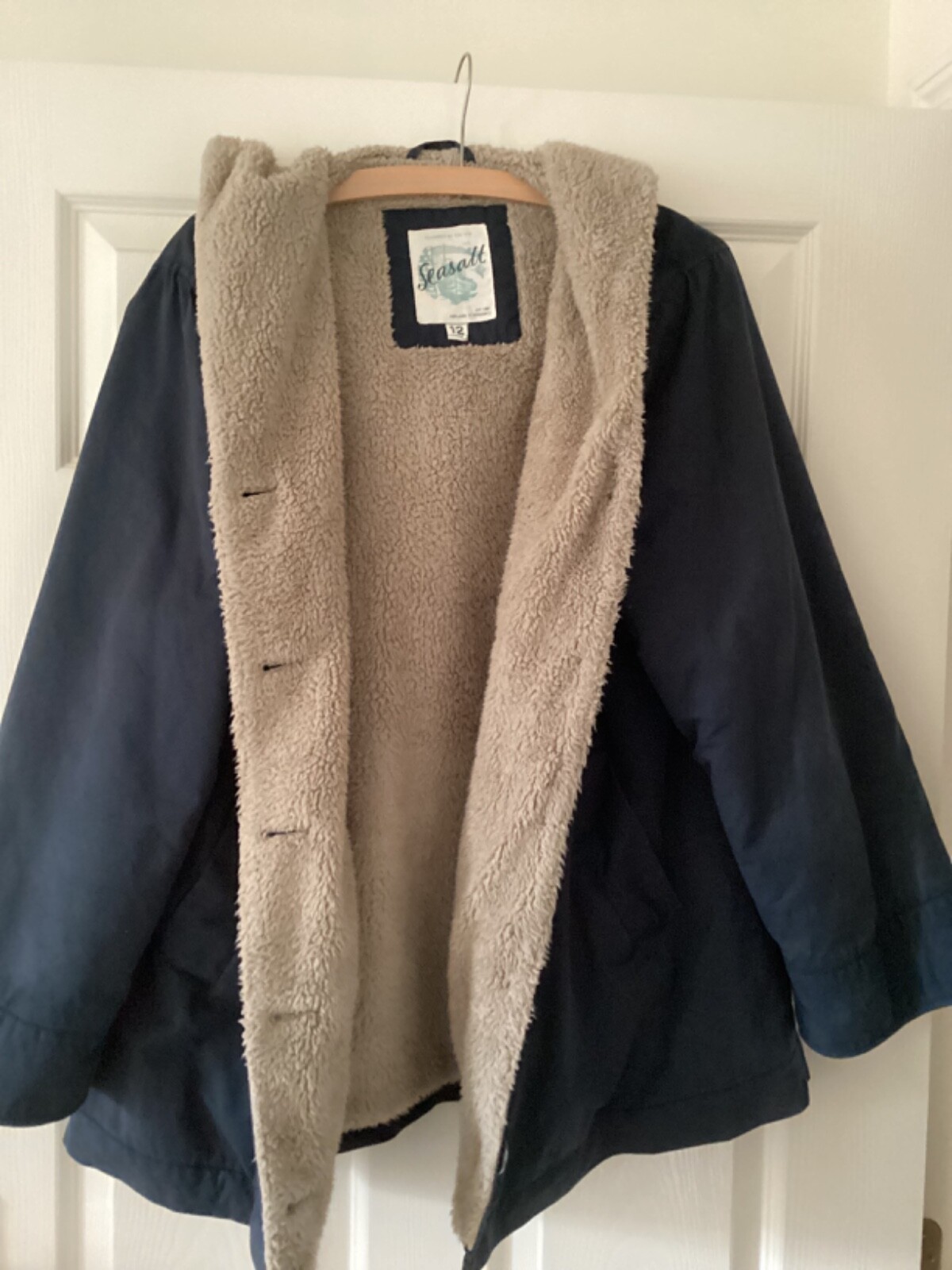 Seasalt coat size 12, navy blue, very warm and cosy eBay