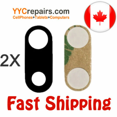 Lot of 2x iPhone 8 Plus 5.5  Rear Back Camera Glass Lens Replacement wt Adhesive