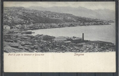 1908 TURKEY SMYRNA AEGEAN BOTTOM OF THE GULF OF CARATACH AND GEEZ-TEPE .