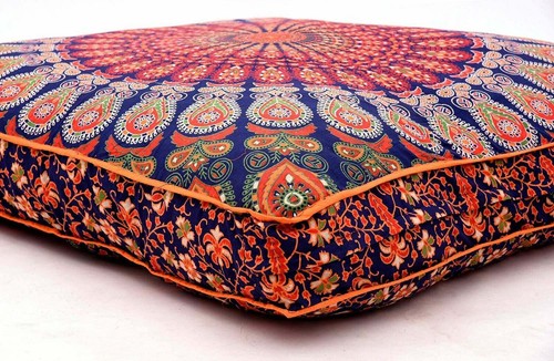 5 Pcs Lot Large Square Floor Pillow Pouf Meditation Cushion Cover Hippie Dog Bed - Picture 6 of 7
