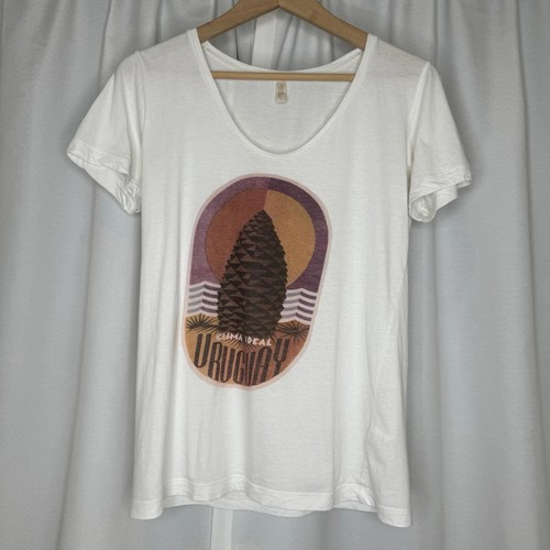 Gorman Organic Cotton Uruguay Print T-Shirt Top Size 12 Short Sleeve Casual
