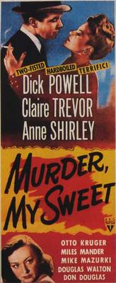 MURDER MY SWEET Movie POSTER 14x36 Insert C Dick Powell Claire Trevor ...