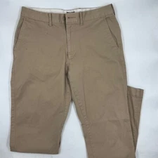 J Crew Mens Chino Pants Size 30/32 Beige Tan Flat Front Striaght Leg Button