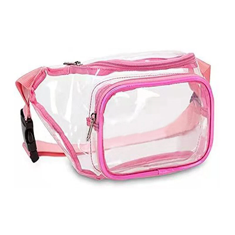 Clear Stadium Security Approved Wast Belt Bag Fanny Pack Black