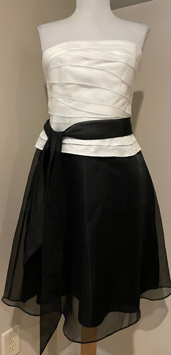 white house black market white strapless dress | Dresses | House Black Market Ivory Pleated Graduation Size inspired pattern Striped Midi Dress | White