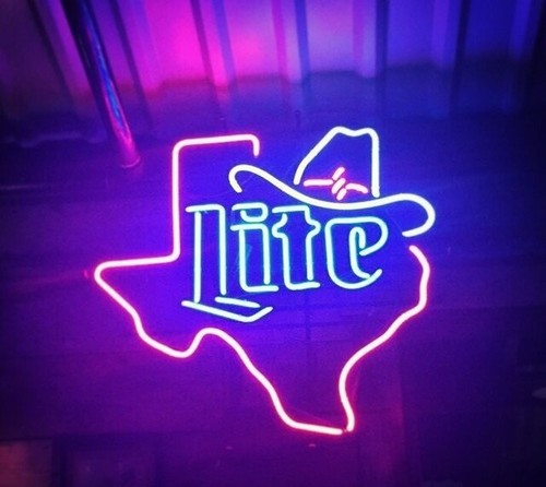 Miller Lite Texas Hat Cowboy Neon Light 