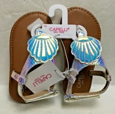 Capelli New York Silver Sandals Slingbacks Girls Shoes Size 10 Summer NWT