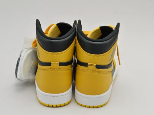 Größe 10 - Jordan 1 Retro OG High Yellow Toe Leather High Cut Sneakers Black - Bild 4 von 12