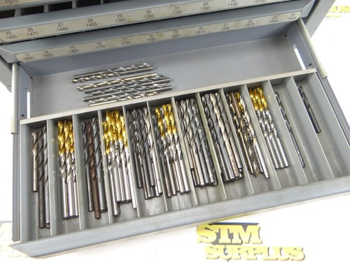HUOT NUMBER DRILL INDEX CABINET LOADED WITH NEW & USED HSS & HSCO DRILLS - Imagen 18 de 24