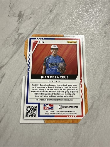 Juan De La Cruz 2021 ELITE EXTRA EDITION Aspirations GOLD AUTO #’d /24 - Picture 2 of 2