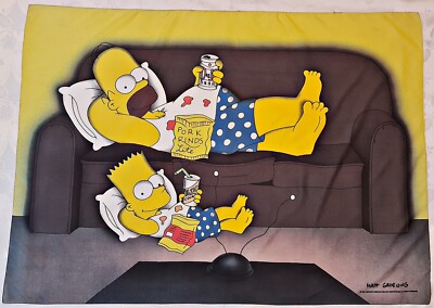 SCARF VINTAGE AUTHENTIC THE SIMPSONS MAH GROENING 20TH SENTURY FOX 1997 31''X42''