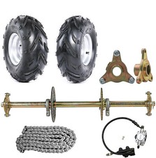 32" Go kart Rear Axle Kit Brake 7" Wheels Sprocket Hub Quad ATV Golf Cart