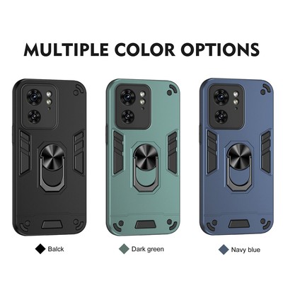 Luxury Hybrid Armor Ring Holder Dual Layer Case Cover For Motorola Edge 40 