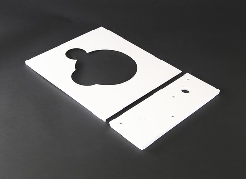 Deckplatte + Tonarmbasis board Platte face plate für Thorens TD 125 & MK II weiß - Bild 1 von 3