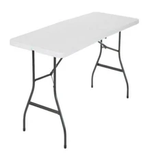 Cosco 6' Steel Frame Folding Plastic Center Table - White (14678WSL)