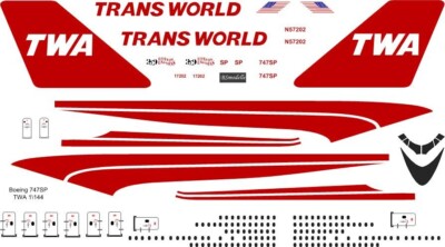 BSmodelle Boeing 747 SP, Trans World Airlines decal 1144