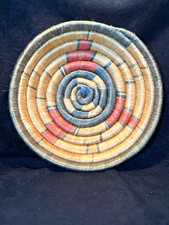Vintage Hand Woven Native American Coil Basket Bowl 11"