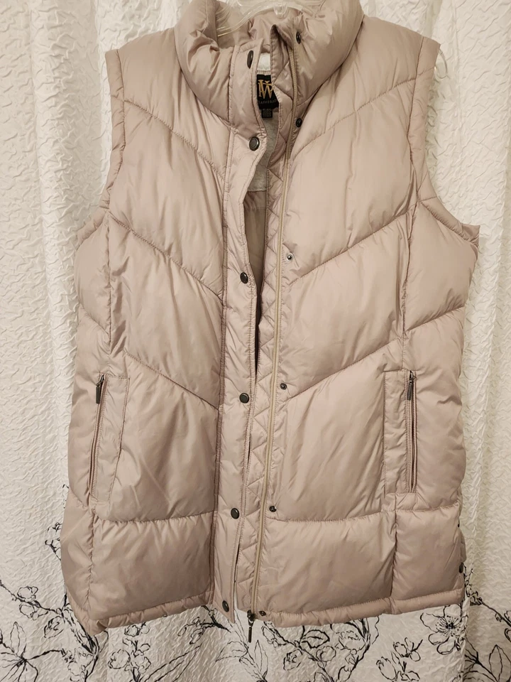 Weatherproof WP Beige Puffer Vest Women's Size XL Quilted Lined & Has Pockets - Image 3 of 4