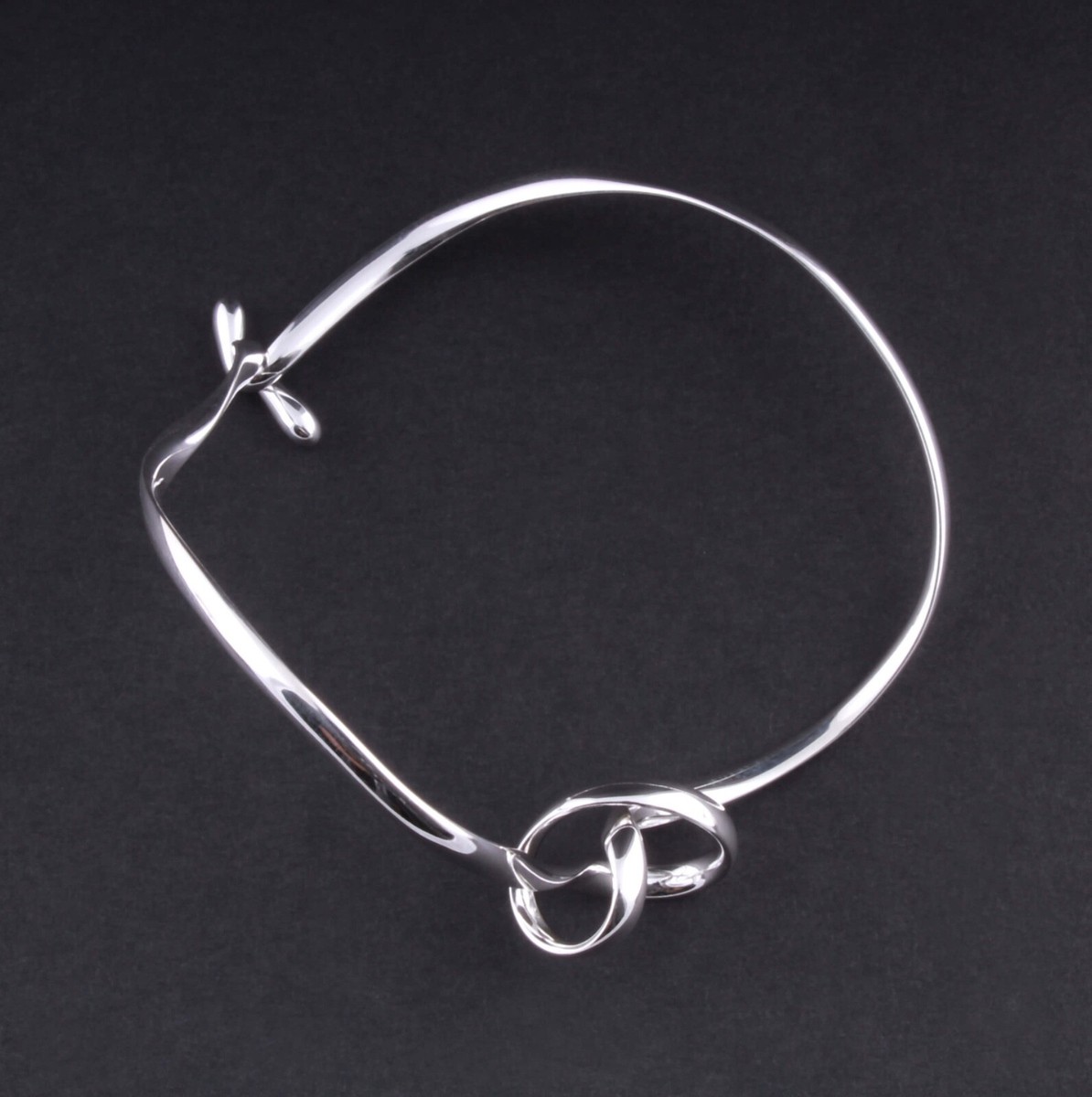 GEORG JENSEN Sterling Bangle Forget Me Knot