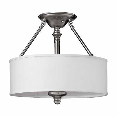Weiß Nickel Moderne Deckenlampe Deckenleuchte 3x75W/E27 40,6x38,1 [cm]