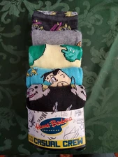 Bioworld Hanna Barbera 5-Pr Men's Casual Crew Socks (Sz 10-13) Top Cat, etc