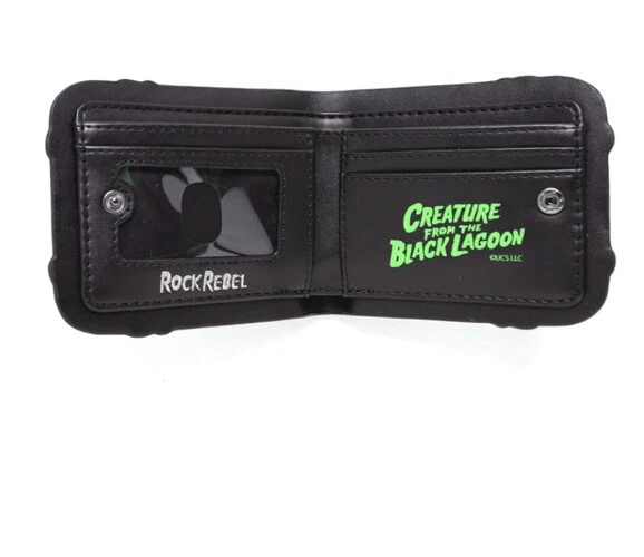 Cartera Rock Rebel Creature From The Black Lagoon Cabeza de Criatura Doble Pliegue NUEVO Foto 3 de 4