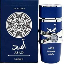 Asad Zanzibar by Lattafa for Men Eau de Parfum Spray 3.4 Oz 100 Ml Brand New Box
